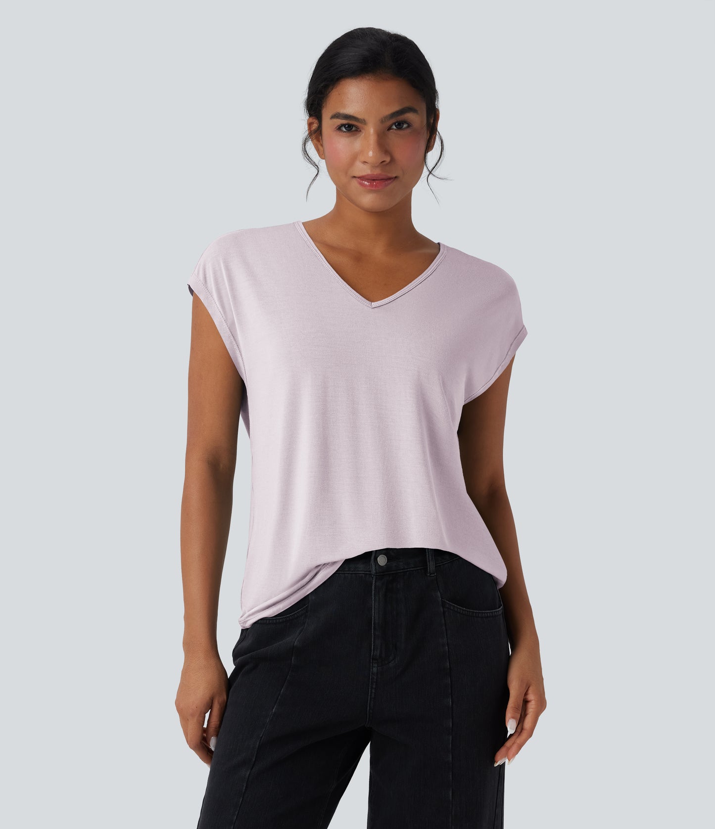 Women's Comfortable V-Neck Short Sleeve Casual T-Shirt for Everyday Wear