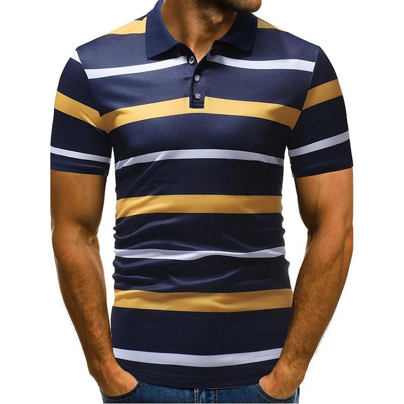 Striped Polo Shirt Men's Summer Short-sleeved T-shirt