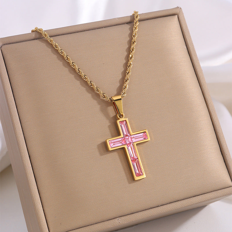 Diamond Cross Necklace 08