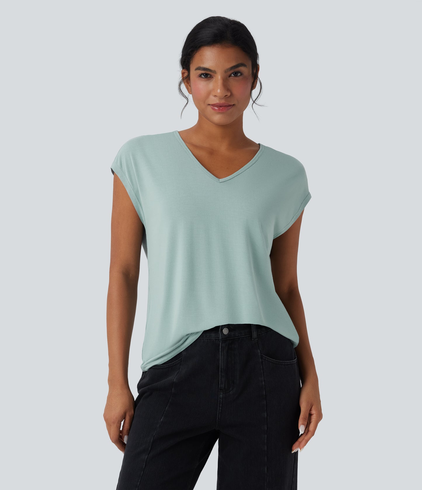 Women's Comfortable V-Neck Short Sleeve Casual T-Shirt for Everyday Wear