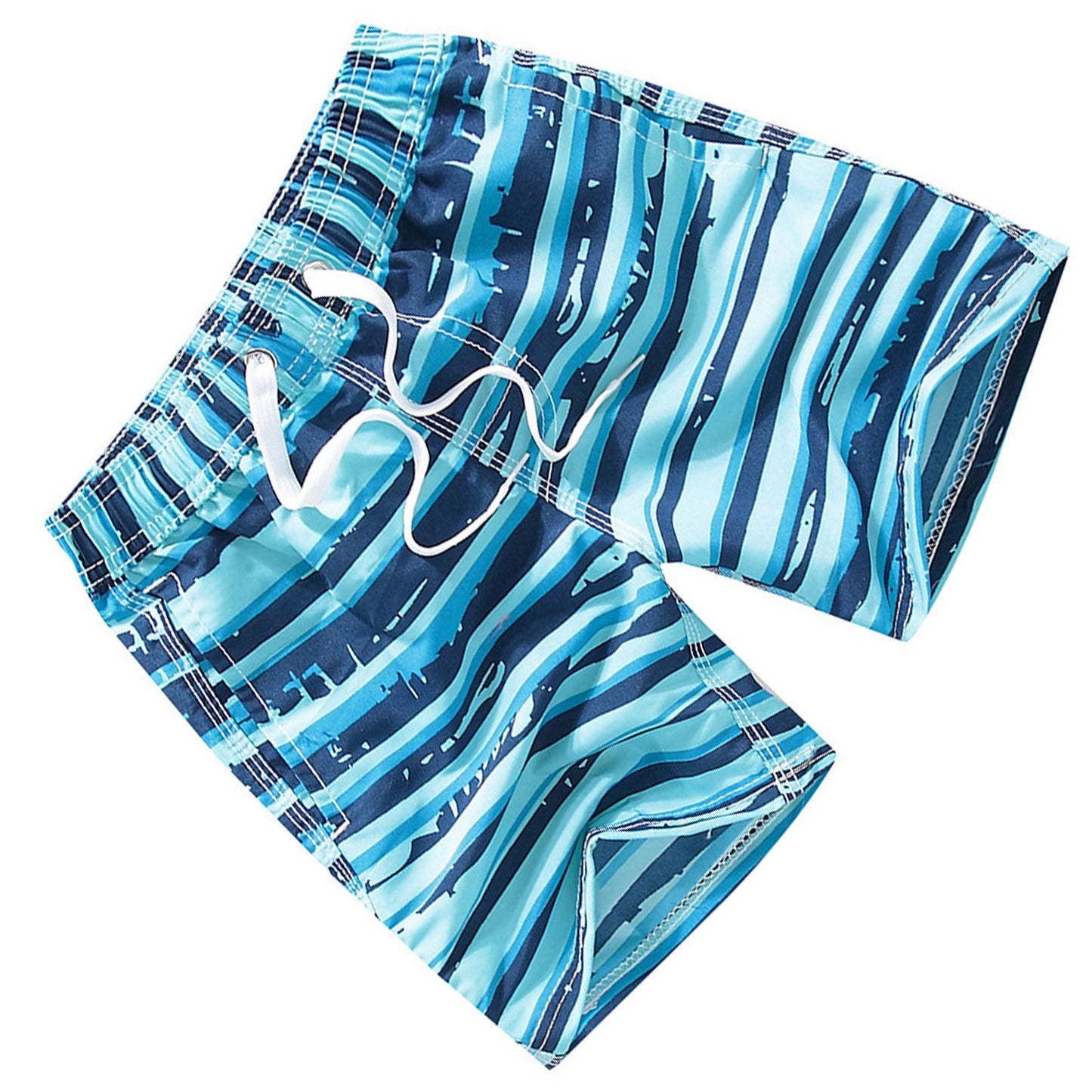 Kids Swim Short Pants Printed with 3 Pocket Drawstring Quick Dry Printed Elastic Beach Swim Shorts Sky Blue 5‑6 Years Old
