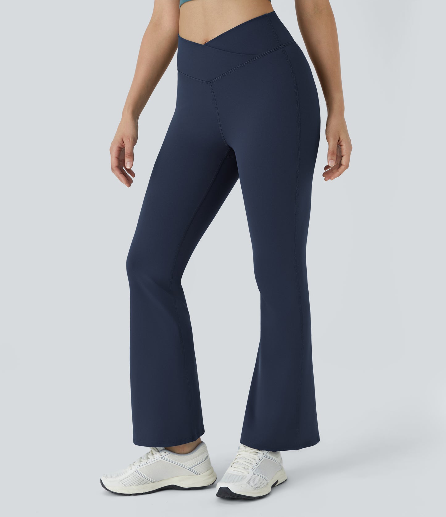 Flattering High-Waisted Crossover Flare Yoga Leggings for Stylish Comfort & Movement