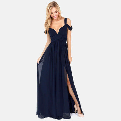 Long Floor Length Elegant Greek Style Pleated Dress 04