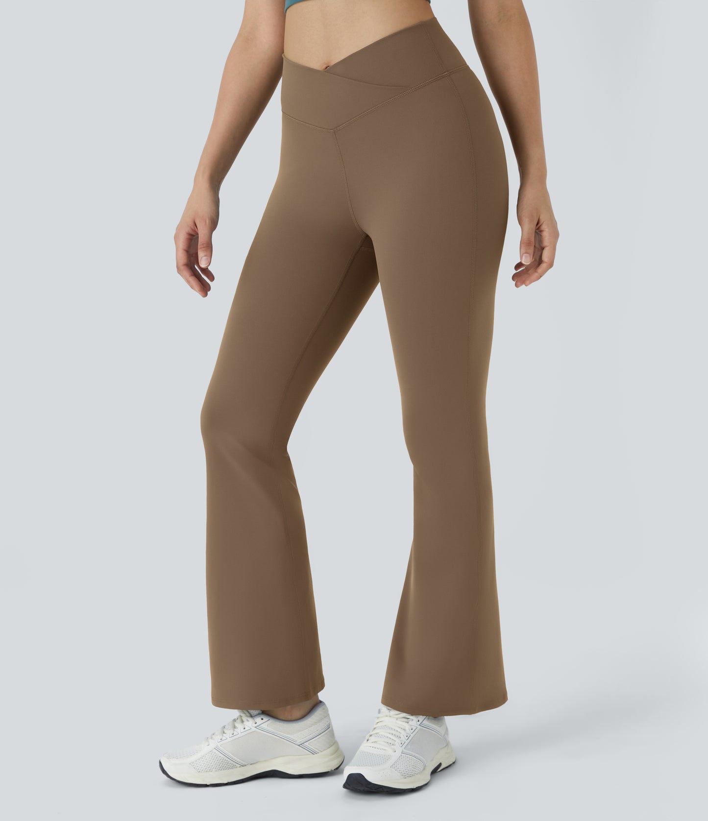 Flattering High-Waisted Crossover Flare Yoga Leggings for Stylish Comfort & Movement