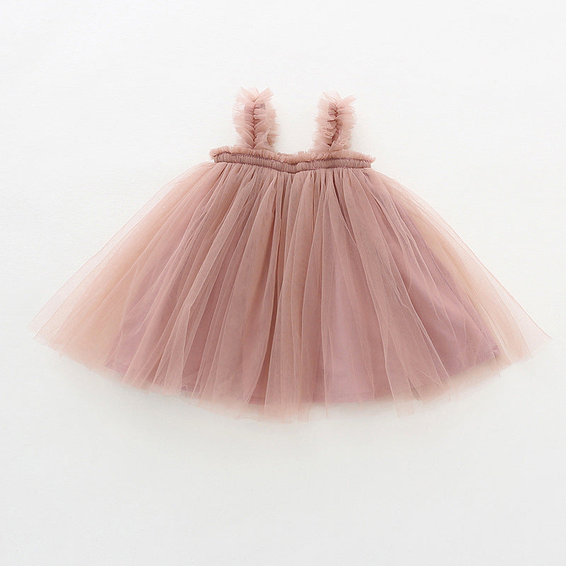 Baby Net Gauze Skirt With Wooden Ears, Princess Dress, Tutu Skirt