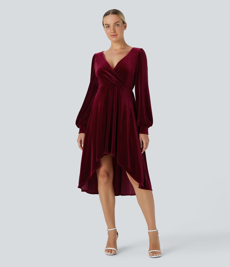 Luxurious Halter Neck Ruffle Hem Velvet Maxi Dress – Elegant Evening Gown