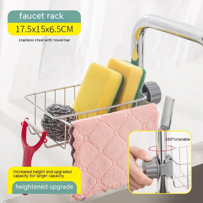 Racks Hanging On A Faucet Stainless Steel Kitchen Storage Rack