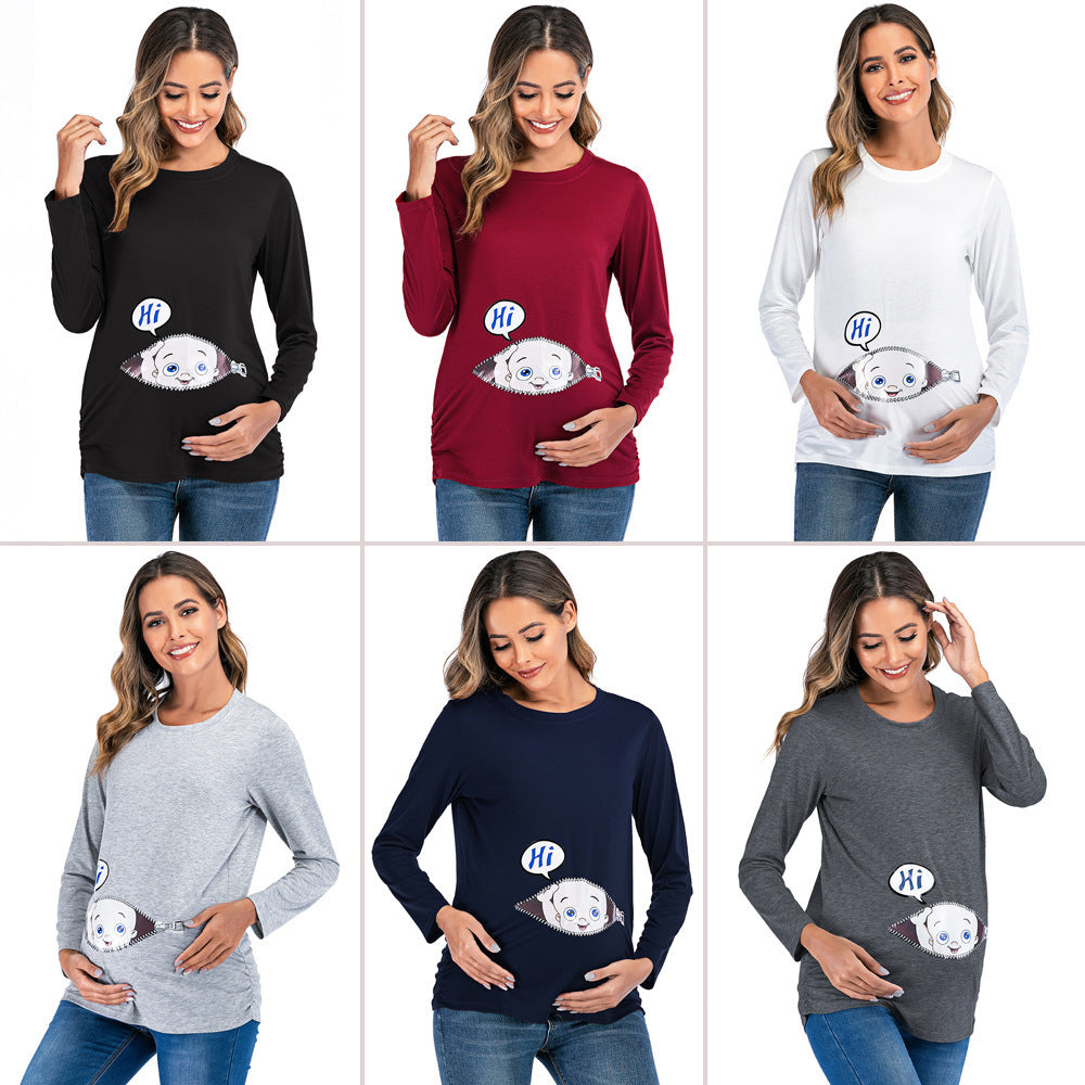 Crewneck Long Sleeve Printed T-shirt