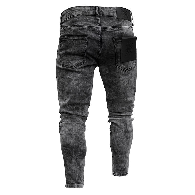 Shredded jeans stretch pants