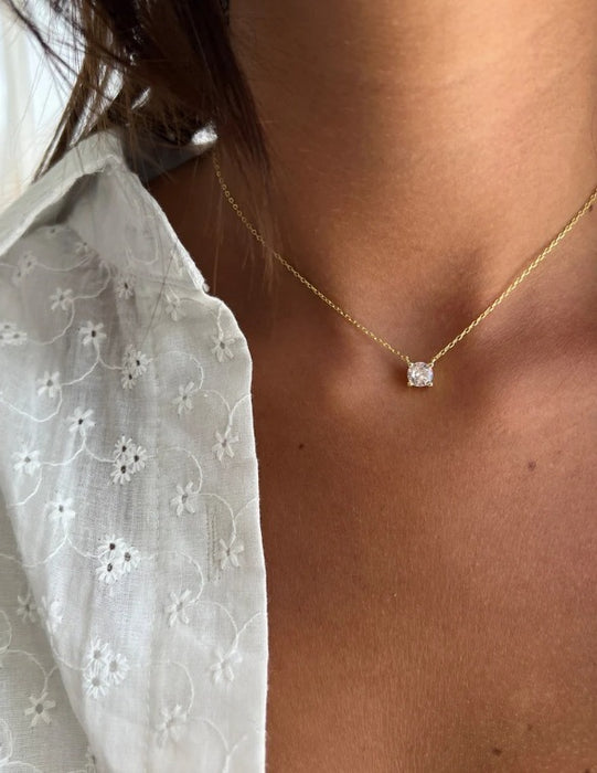 Simple Geometric Zircon Pendant Necklace For Women 07