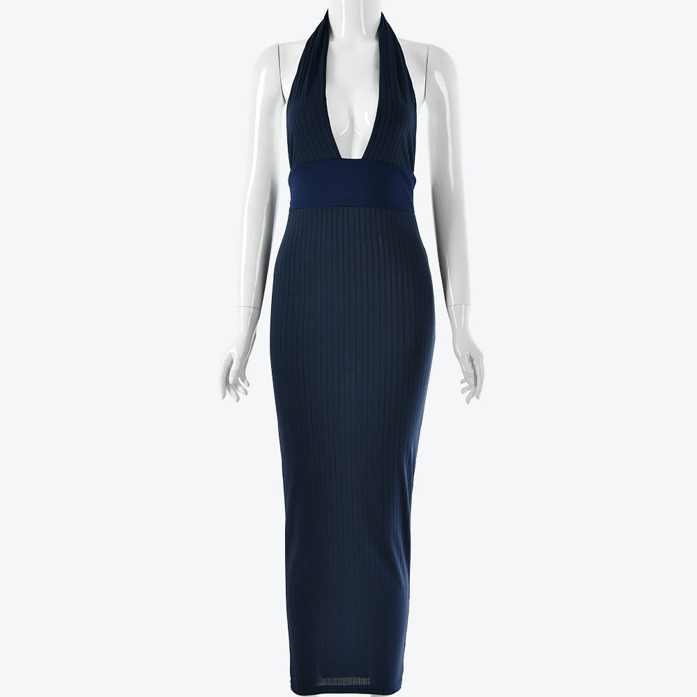 Halter neck pit strip dress