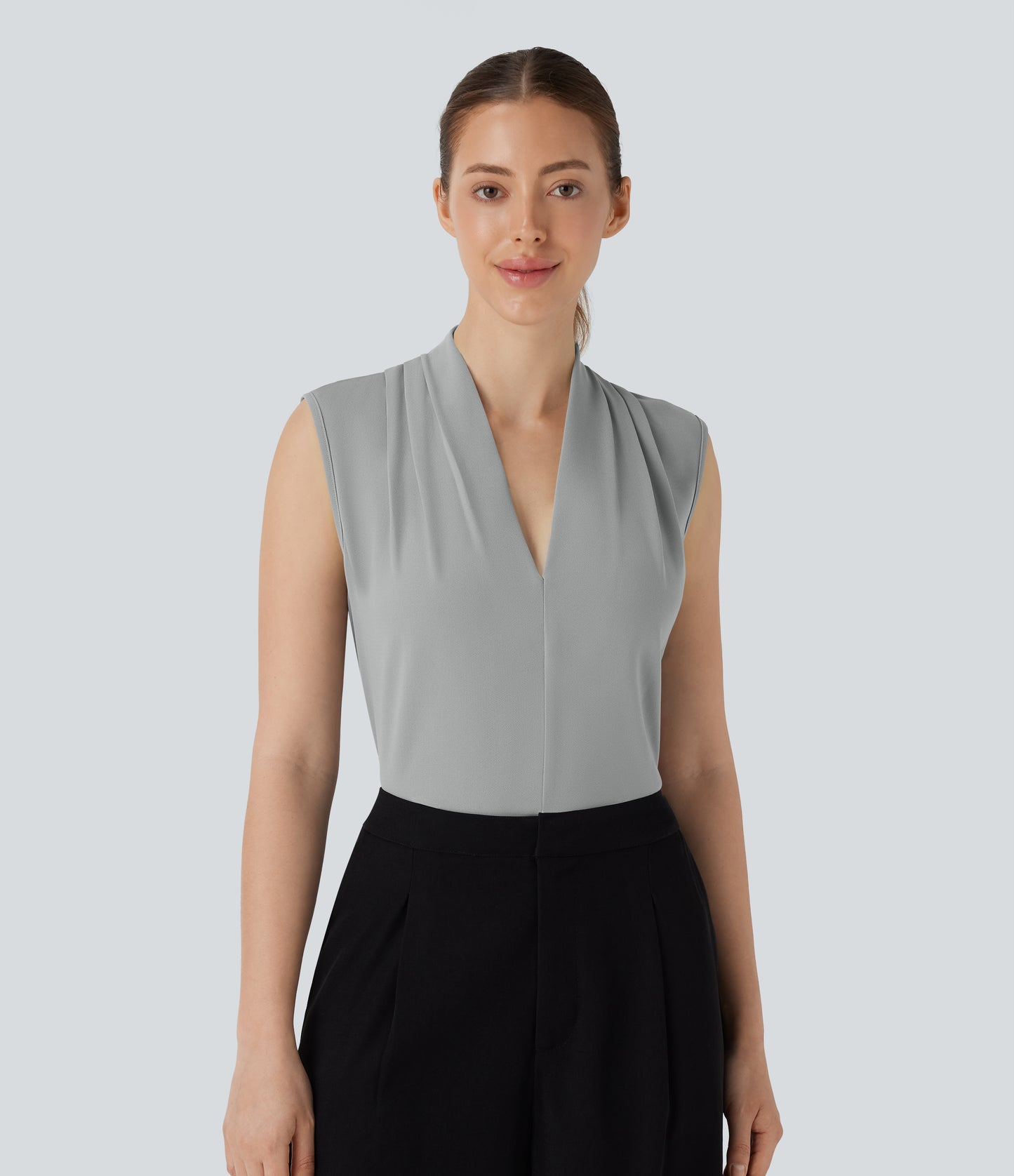 Halara Women's V-Neck Sleeveless Work Blouse - Soft, Cool-Touch, Versatile Top