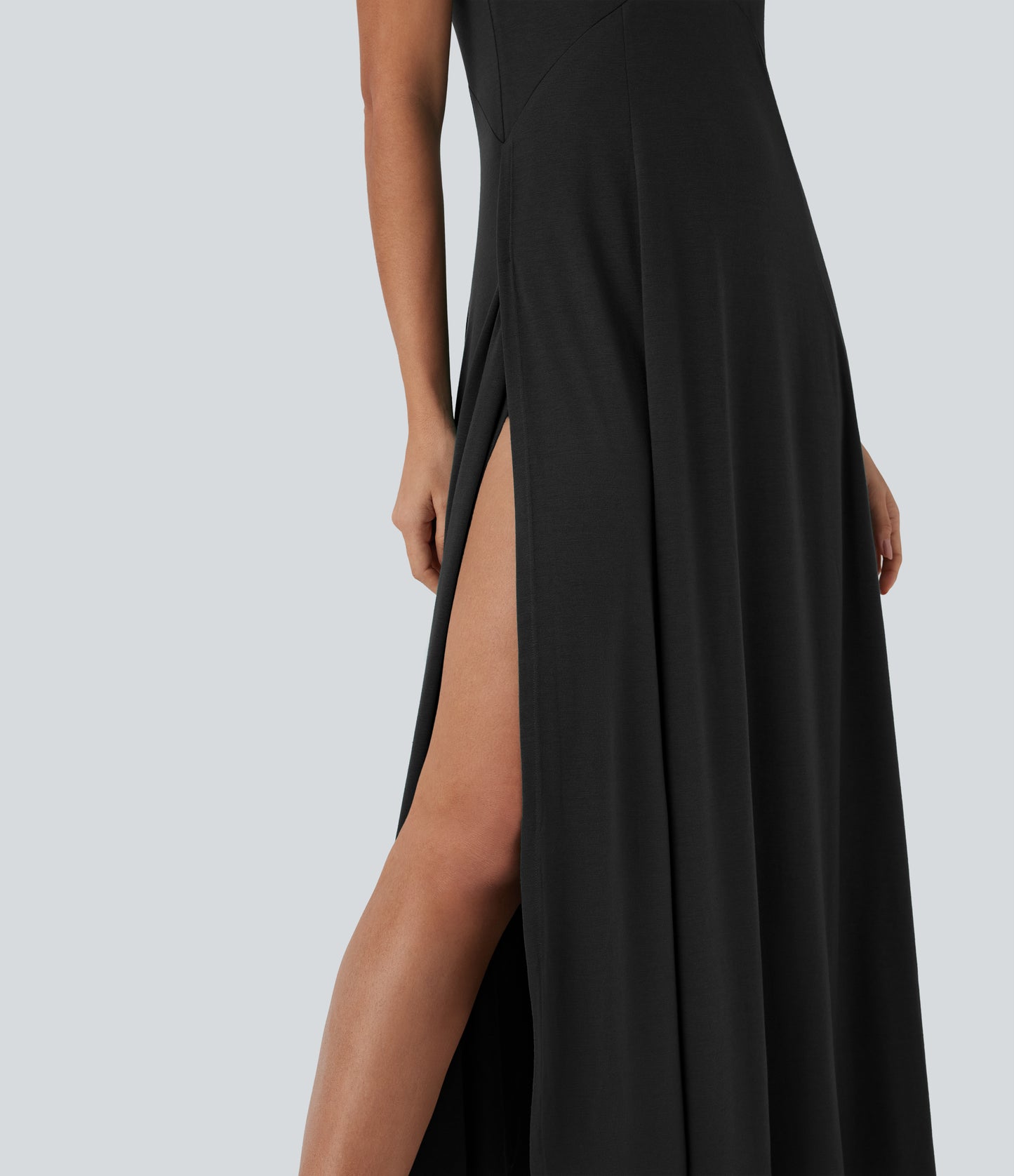 Women's U-Neck Backless Split Flowy Maxi Casual Tank Dress: Effortless Summer Style