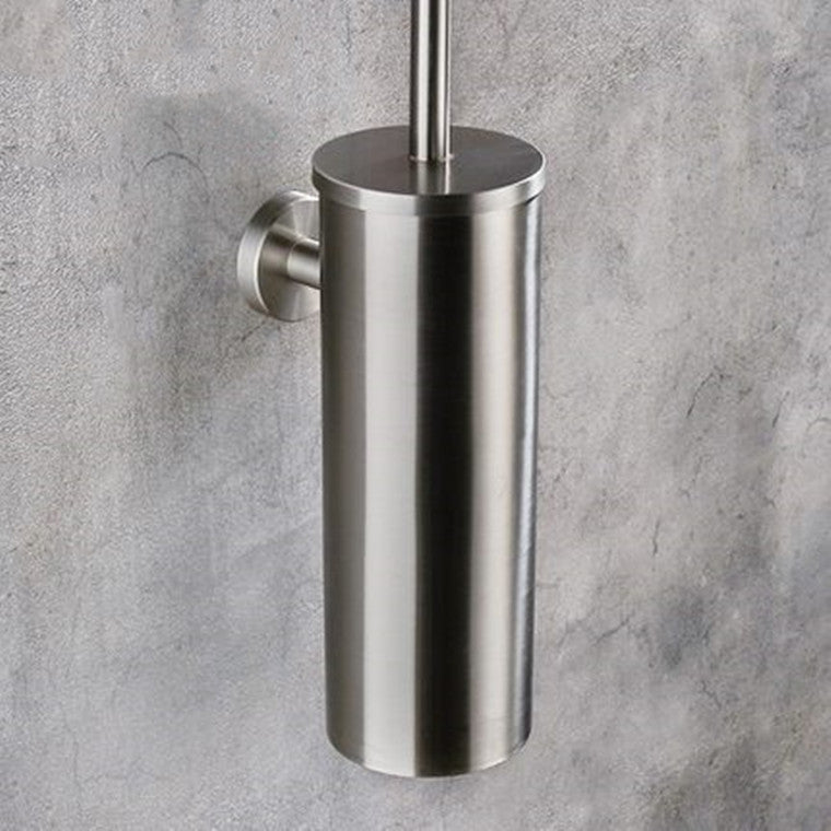 Professional wall-mounted bathroom brush with 304 steel bracket and hygienic storage design