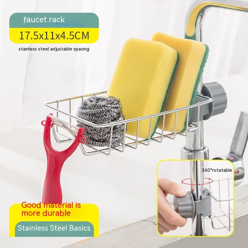 Racks Hanging On A Faucet Stainless Steel Kitchen Storage Rack