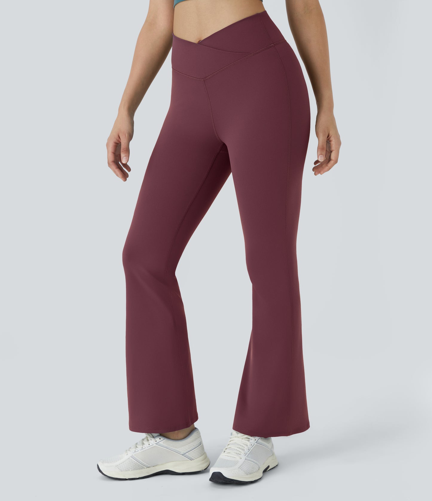 Flattering High-Waisted Crossover Flare Yoga Leggings for Stylish Comfort & Movement