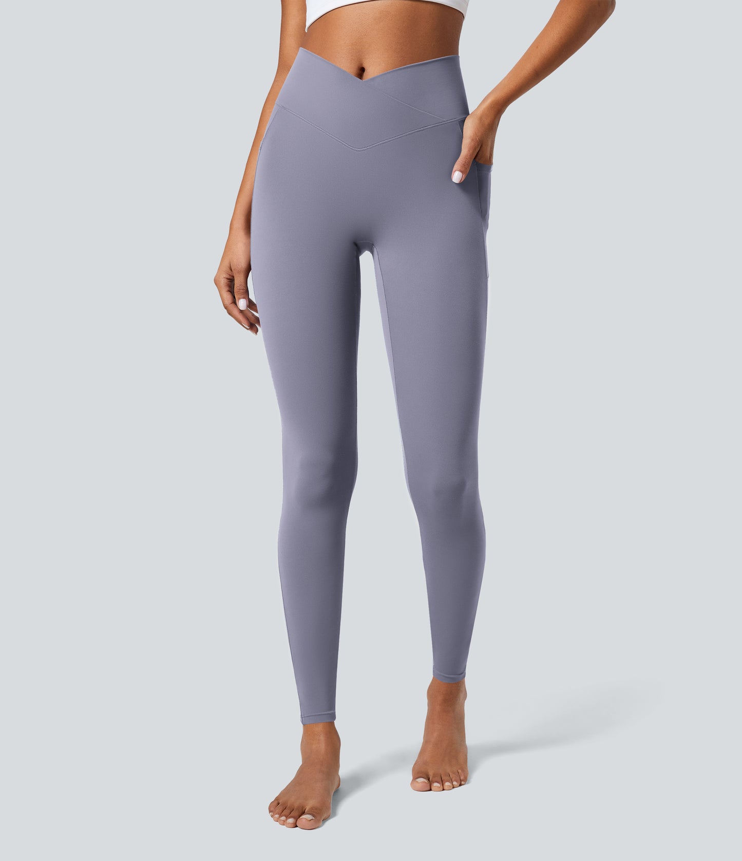 Halara Softlyzero Crossover Pocket UPF50+ High-Waisted Performance Leggings for Women