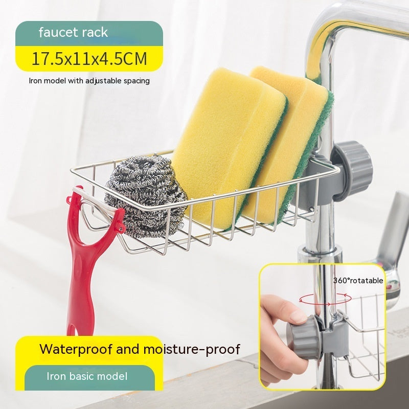 Racks Hanging On A Faucet Stainless Steel Kitchen Storage Rack