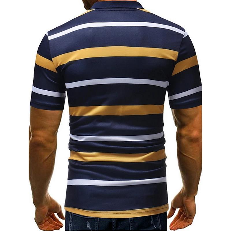 Striped Polo Shirt Men's Summer Short-sleeved T-shirt
