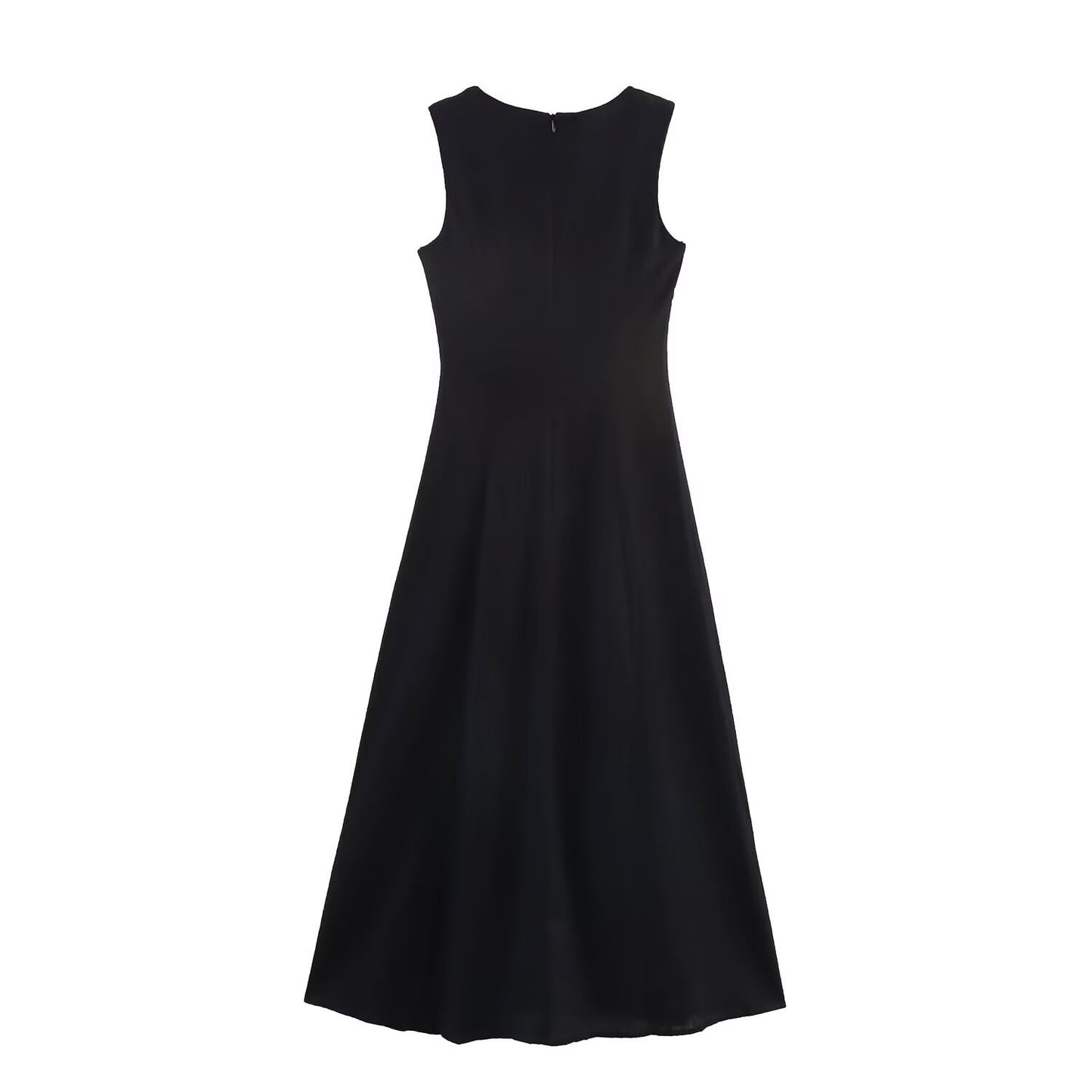 Slim-fit Slimming Linen Midi Skirt Dress
