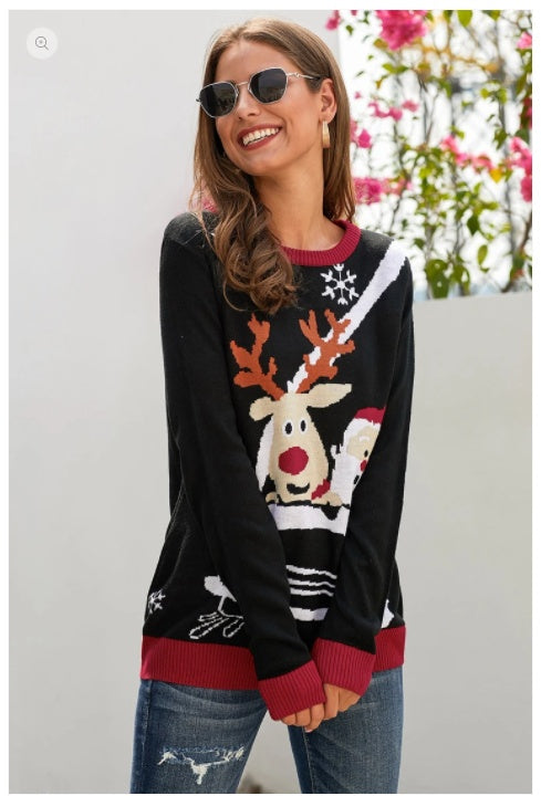 Long SLeeve PuLLover Round Neck Long SLeeve Knit Women Sweater