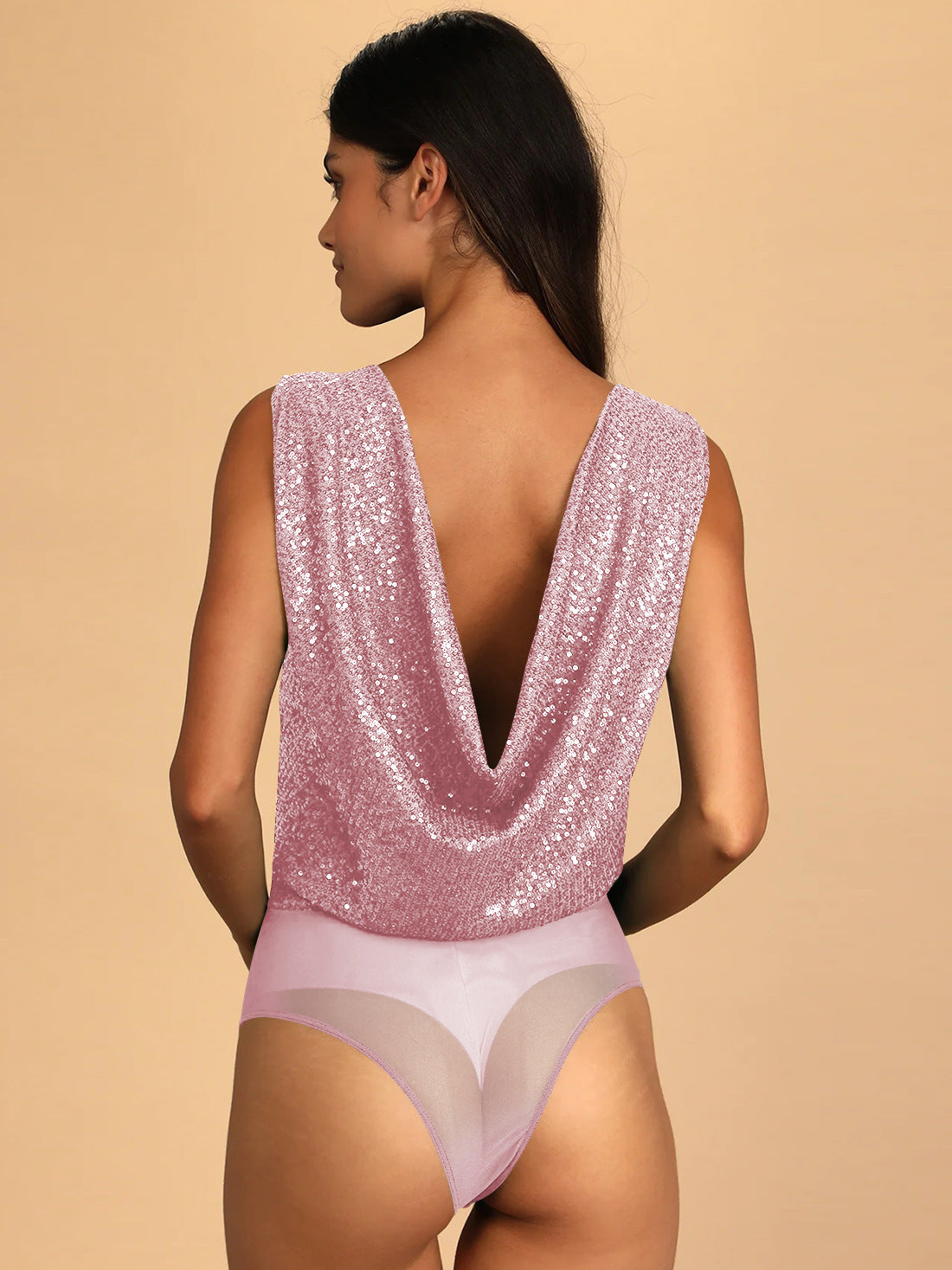Lace Stitching Sequin Bottoming Shirt Inner Wear Outer Wear Jumpsuit
