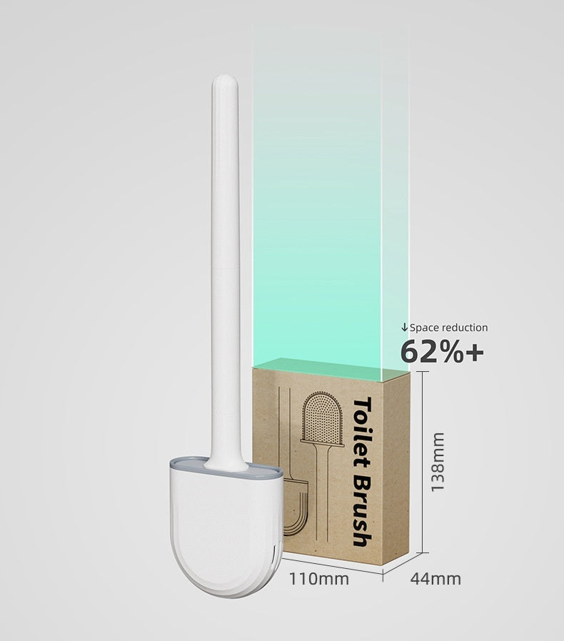 Contemporary toilet cleaning tool showing soft silicone construction and sleek wall mount