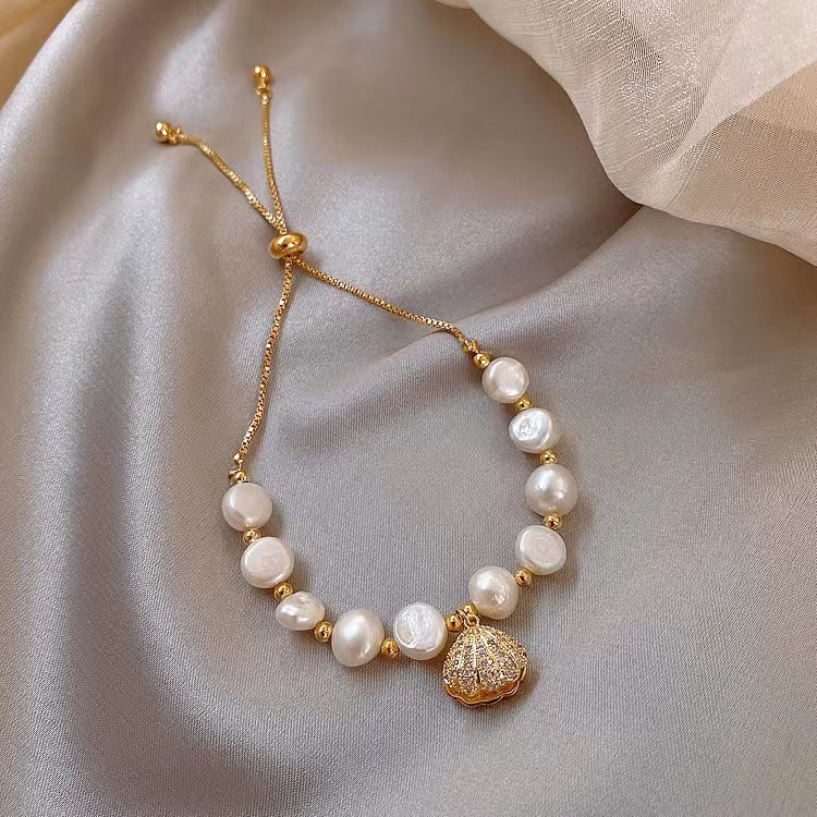 Fashionable All-match Shell Natural Pearl Temperament Opal Bracelet