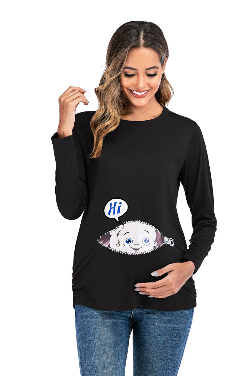 Crewneck Long Sleeve Printed T-shirt
