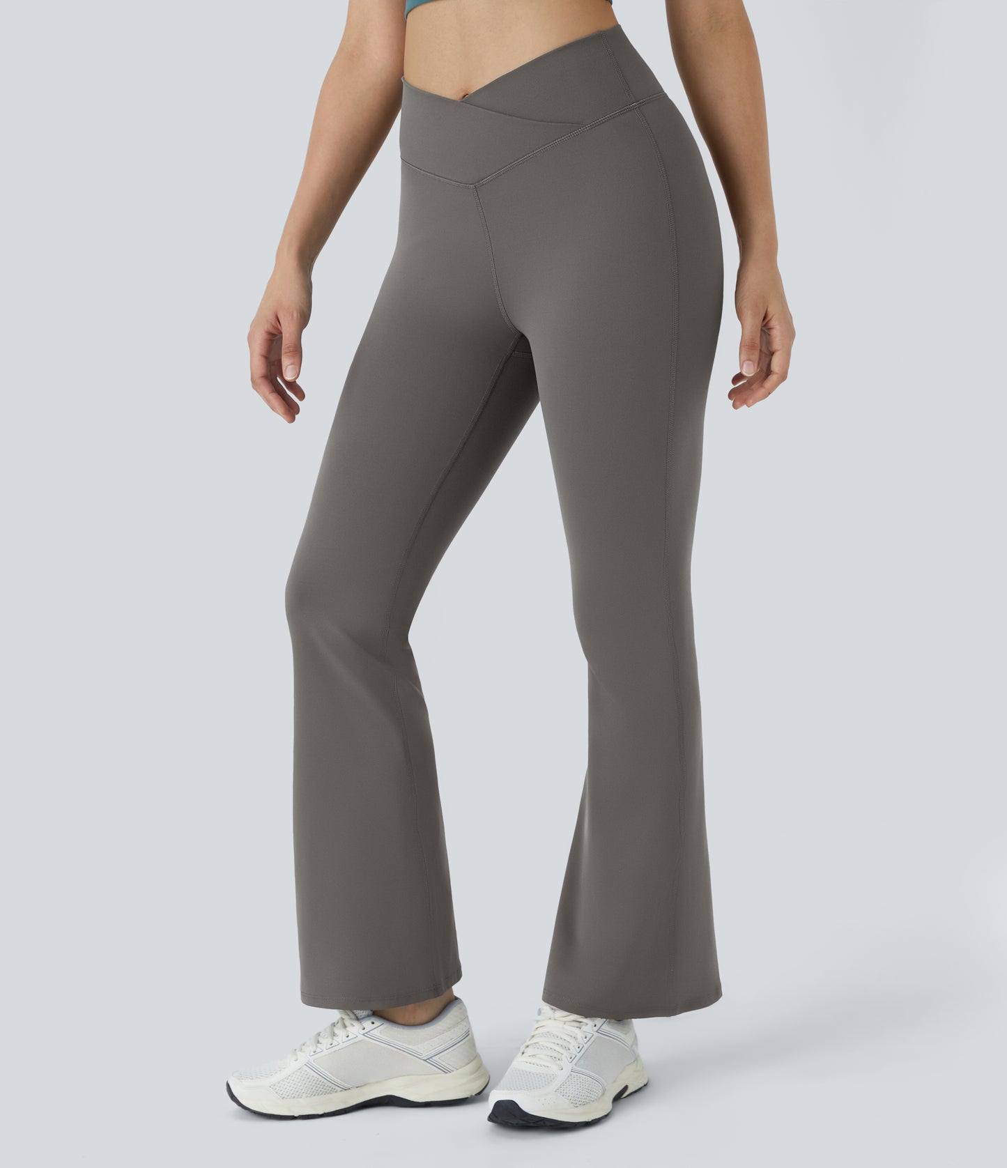 Flattering High-Waisted Crossover Flare Yoga Leggings for Stylish Comfort & Movement