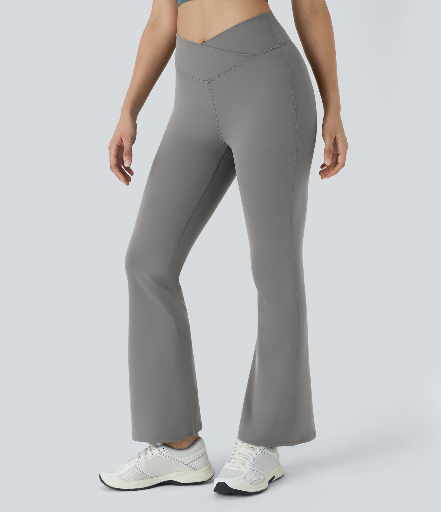 Flattering High-Waisted Crossover Flare Yoga Leggings for Stylish Comfort & Movement