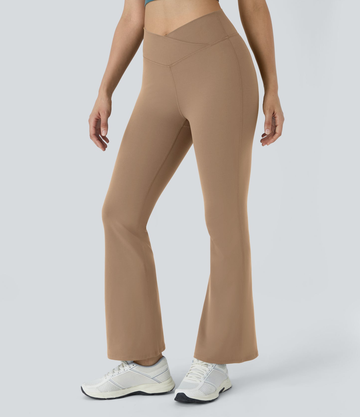 Flattering High-Waisted Crossover Flare Yoga Leggings for Stylish Comfort & Movement