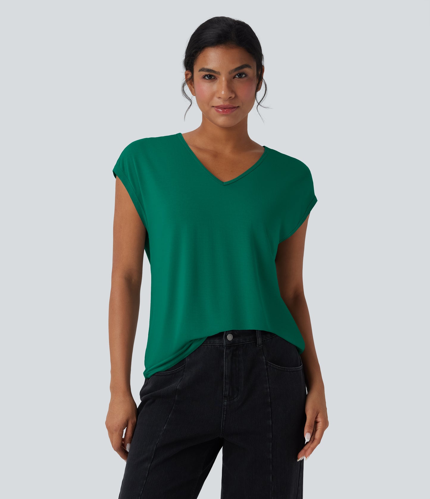 Women's Comfortable V-Neck Short Sleeve Casual T-Shirt for Everyday Wear