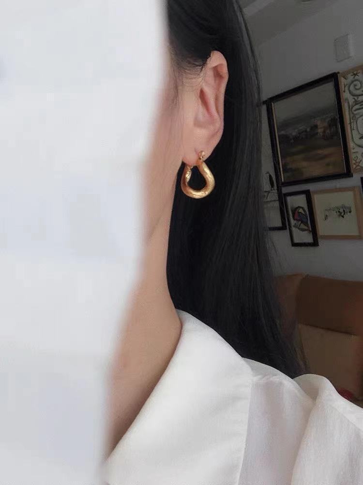 18k Gold-plated Bare Geometric Women's Earrings