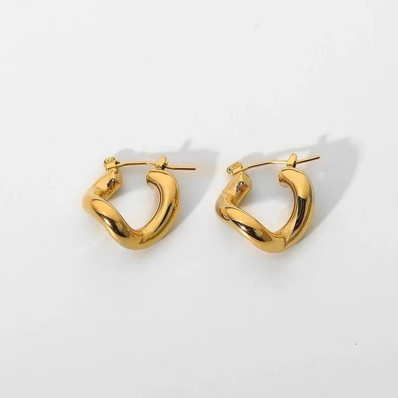 18k Gold-plated Bare Geometric Women's Earrings