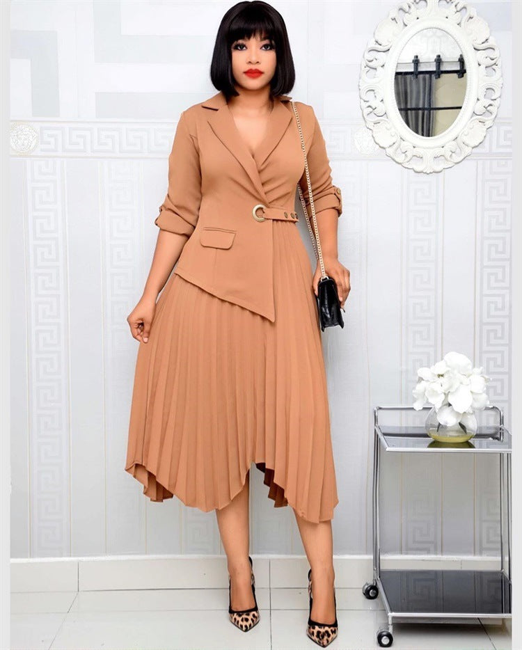Suit pleated dress
