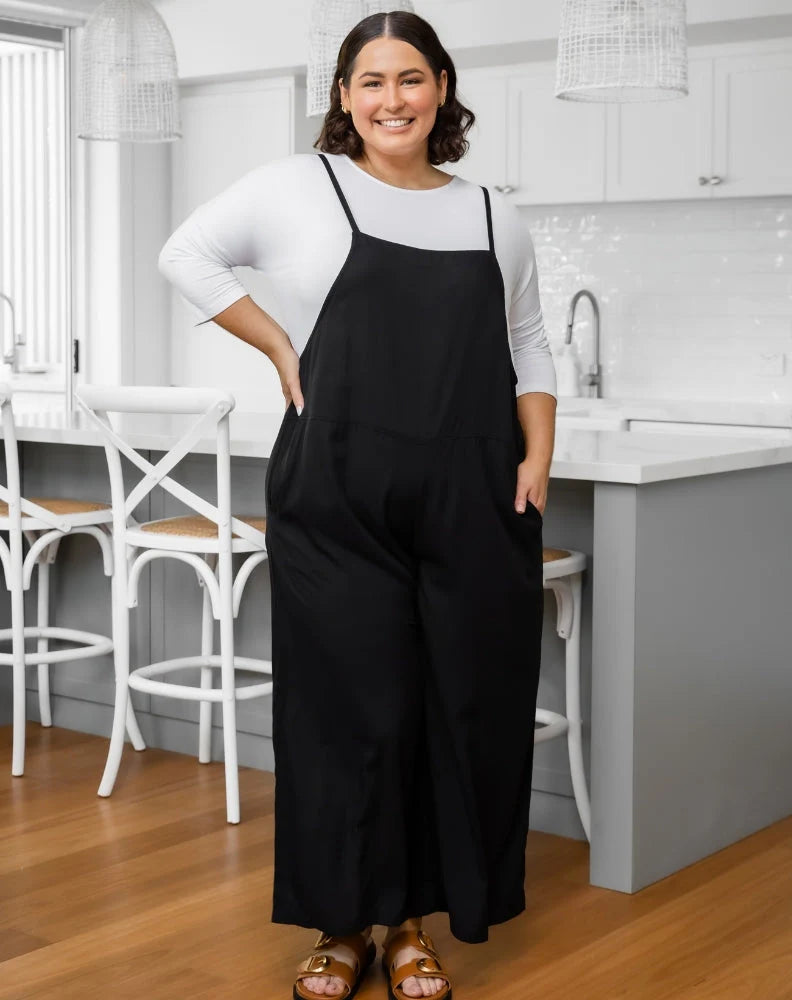 Freez Rayon Overall Black