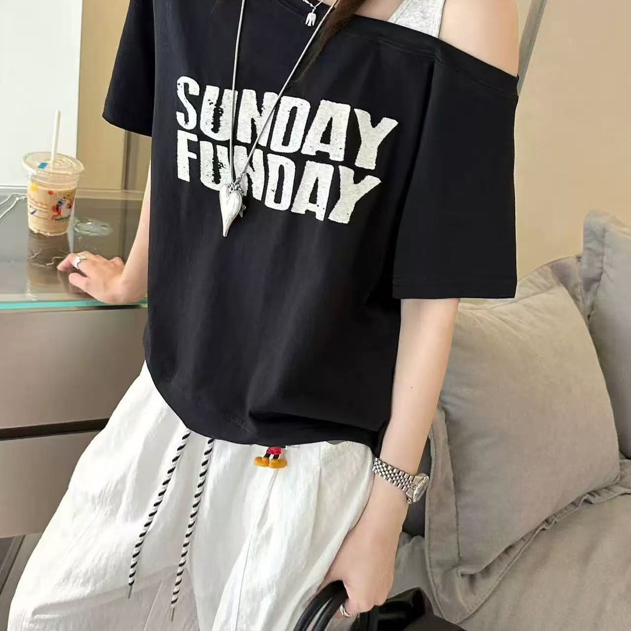 Short Sleeve Loose Slimming T-shirt Top