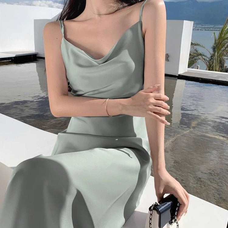 High-end Design Sense Niche Wear Sexy Suspenders Dress