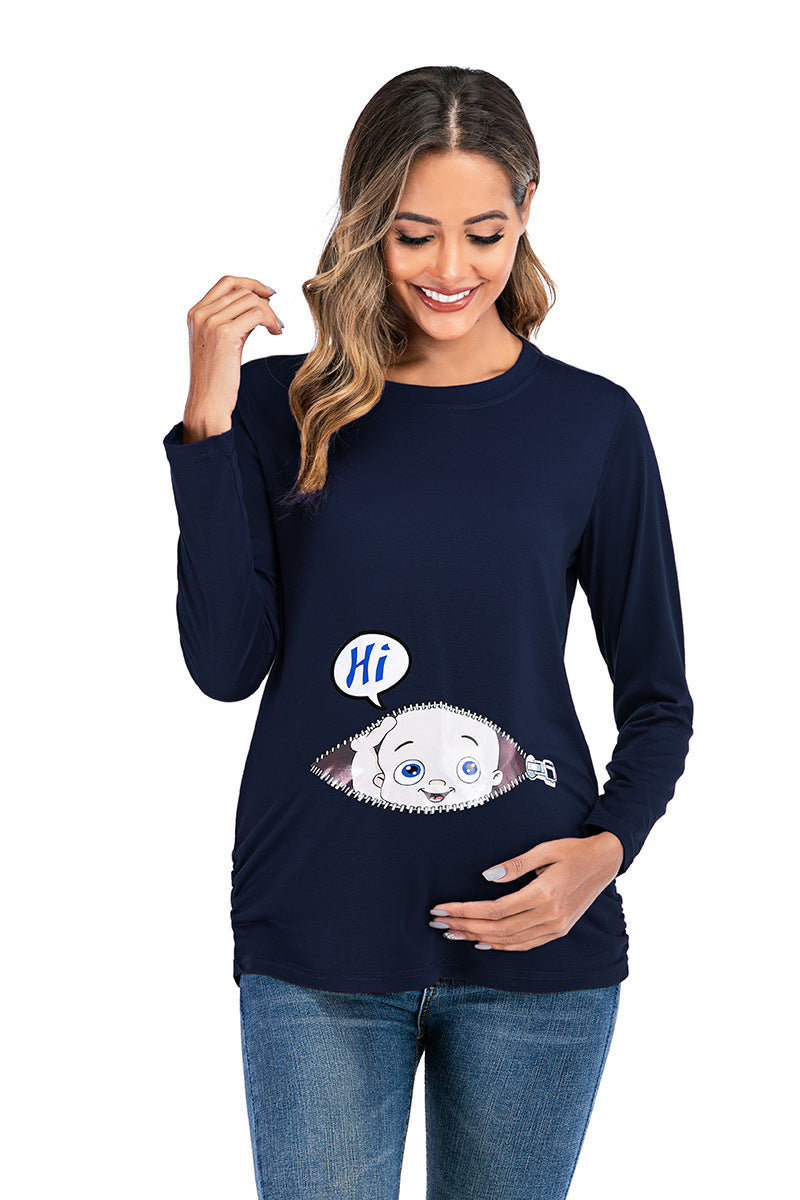 Crewneck Long Sleeve Printed T-shirt
