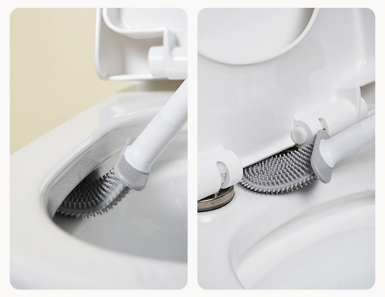 Home cleaning silicone brush featuring protective wall holder and deep-clean bristle design