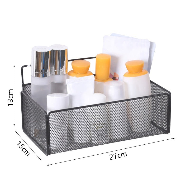 Black Wall-mounted Bathroom Shelf Shower Shampoo Rack Toilet 05