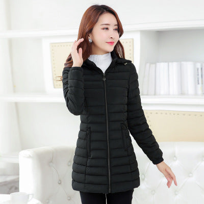 Autumn And Winter Lightweight Cotton Coat Women's Mid-length