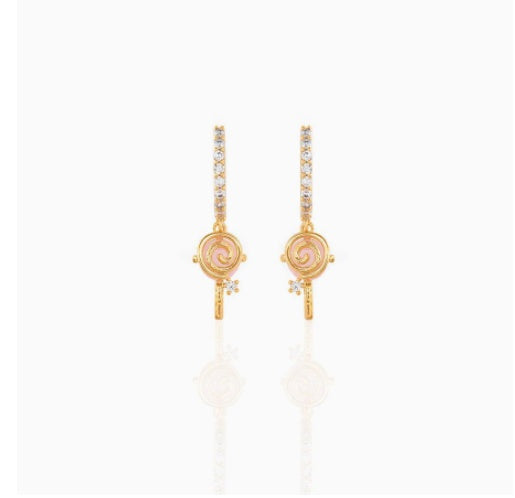 Copper Plated 18K Gold Earrings New Candy