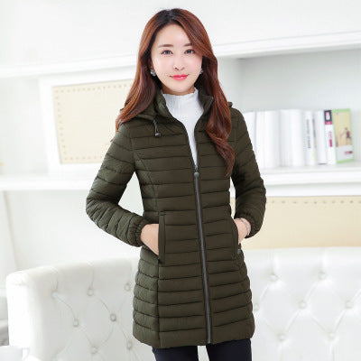 Autumn And Winter Lightweight Cotton Coat Women's Mid-length