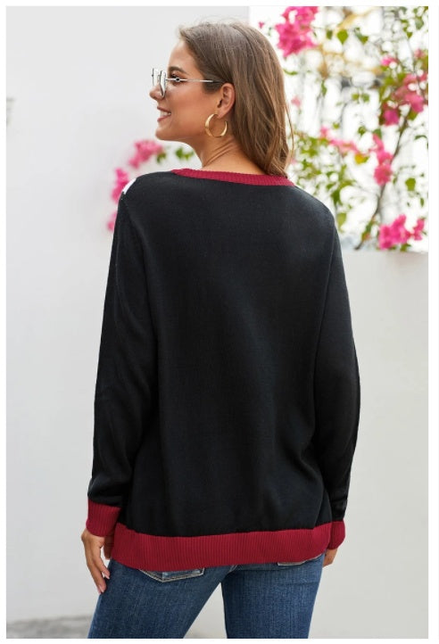 Long SLeeve PuLLover Round Neck Long SLeeve Knit Women Sweater