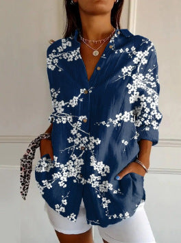 New Women's Long Sleeved Shirt For Summer Fashion, 3D Printed Shirt With Floral Pattern