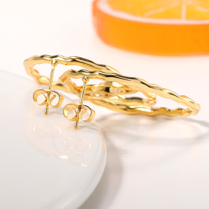 Exaggerated Earrings 18k Gold-plated Geometric Eye Earrings