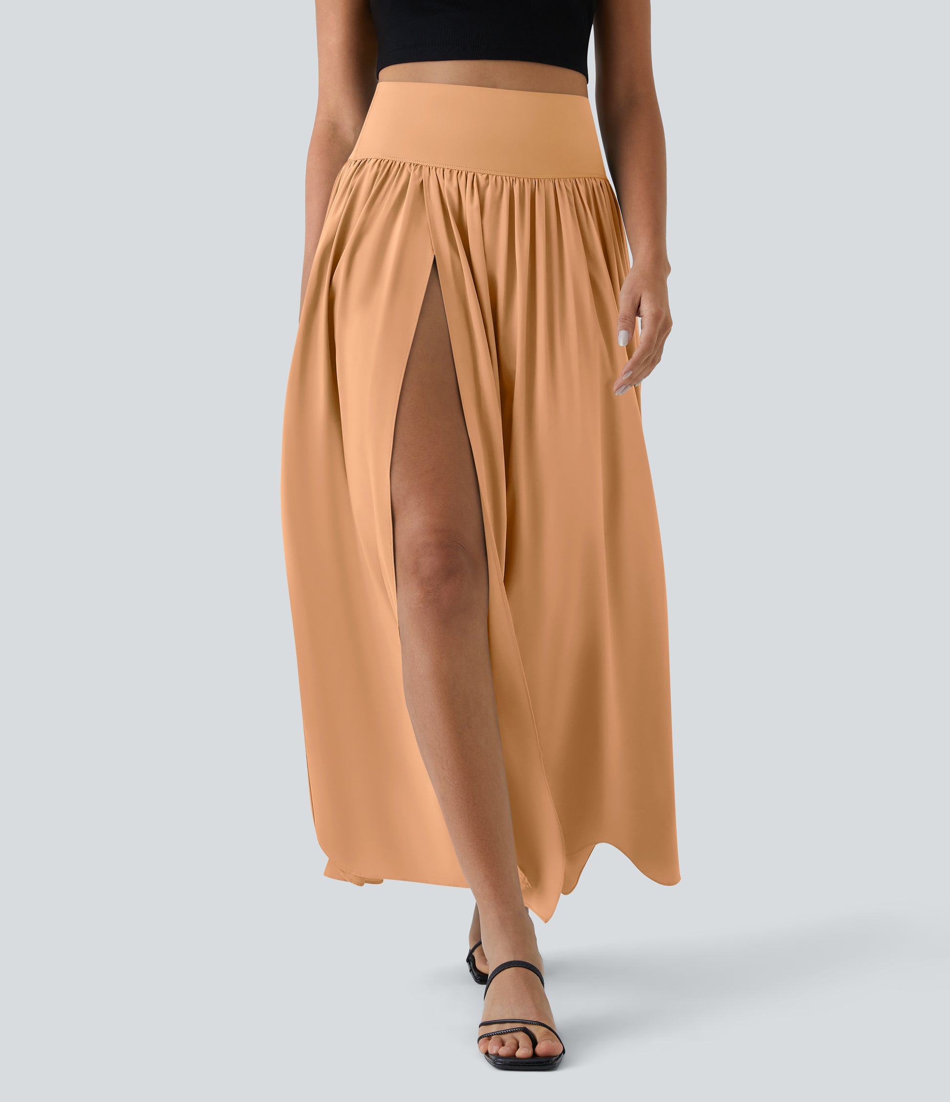 Breezeful™ High Waisted Split 2-in-1 Flowy Quick Dry Maxi Casual Skirt