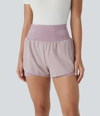 High Waisted Side Pocket 2-in-1 Casual Shorts 3''